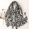 Shawls Wuaumx Women's Scarf Zebra Pattern Print Scarves Spring Autumn Stripe Shawl And Wraps For Lady Muffler Hijab 180*90cm 231204