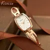 أفضل العلامة التجارية Kimio Fashion Womenes Square Dial Dial Dial Brulet Barelet Wristwatch Quartz Clock Relogio Feminino Female Gift Box Y309S