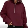 Yoga Scuba Half Zip Hoodie Jacket Designer Sweater Women's Define Workout Sport Coat Fitness Activewear Top Solid Zipper Sweatshirt Sports Gym Clothes