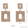 Charm Luxury Shining Crystal Drop Earrings Gold Color Silver Plated Square Rhinestone Dangle örhängen för kvinnor Bröllopsfest smycken R231204