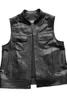 Men's Vests SOA MC Motorcycle Biker Vest Mens Genuine Leather Waistcoat Cowhide Sleeveless Jackets Stand Collar Black S-5XL