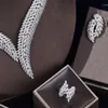 Zestawy biżuterii ślubnej 2023 Sprzedaż sześciennej cyrkonii Zestaw ślubny 4 -częściowy reprodukcja marki kobiet 231204