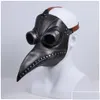 Party Masks Steampunk Bird Beak Mask Cospaly Plague Doctor Halloween Latexhelmet Mascarillas Masques Carnival Costume Props Drop Del D Dhnj9