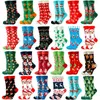 Chaussettes de joyeux noël pour femmes, père noël intéressant, flocon de neige, élan, en coton, année pour hommes, Soken