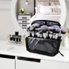 Kosmetiska väskor Makeup Brush Case Foldbar kan hålla 100 borstar Stand Up Zipper Design Bag Pouch for Eyeshadow Artists