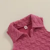 Ensembles de vêtements BULINGNA Mode Enfants Enfant Filles Été Deux Pièces Tenues Col À Revers Sans Manches Débardeurs Mini Jupe Ensemble