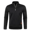 Sweats à capuche pour hommes Sweatshirts hommes printemps plus épais pull demi-fermeture à glissière pour homme à capuche en plein air sweat-shirt automne couleur unie col roulé Swea 231204