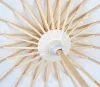 Fan Parasols Wedding Bride Parasols White Paper Ombrello Manico in legno Craft Craft 60 cm Diametro Ombrelli