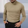 Männer Pullover Herbst/Winter Mock Neck Pullover Männer Einfarbig Pullover Mann Hälfte Rollkragen Strickwaren Mode Marke Casual herren Kleidung