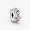 Nouveauté 100% 925 argent sterling rose marguerite fleur pince charme ajustement original européen bracelet à breloques bijoux de mode accessoires270V