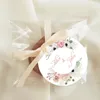 Товары для вечеринок Персонализированный свадебный цветок Классическая круглая этикетка Пользовательское имя Текст Любимый подарок «Спасибо»