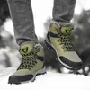 Bottes hiver hommes avec fourrure neige chaude antidérapant travail chaussures décontractées imperméable en cuir baskets haut cheville grande taille 231204