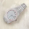 맞춤형 고급 스테인레스 스틸 VV Moissanite 아이스 아웃 밴드 손목 자동 시계