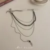 Hair Clips Chinese Cool Wind Crystal Tassel Leaf Hairpin Modern Fashion Ball Head Pan Personality Jewelry Accessories
