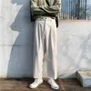 Męskie spodnie Mężczyzn Mężczyznę Summer cienką małą sukienkę swobodną luźną wersję koreańską prosta czarna drop trend szeroką nogę długie