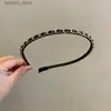 Meapwear Saç Aksesuarları Metal Zincir Çerçeve Kadınlar İçin Headband Girls Saç Bantları Vintage Haiand Hoop Saç Aksesuarları için Q231204