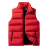 Gilets pour hommes Hommes Down Vest Automne Hiver Stand Col Double Poches Fermeture À Glissière Casual Solide Couleur Mâle Sans Manches Gilet Top