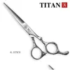 Ciseaux à cheveux Titan coiffure coupe outil de barbier Salon de coupe 230516 livraison directe produits soins outils de coiffure Dhidg