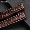 İZLE BANDLAR REMPYIM CALFSKIN DERİ İZLEME BANTI 18mm 19mm 20mm 21mm 22mm 24mm Kadın Erkekler Deri Strap Watch Band Aksesuarları Bilek Bant 231204