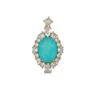 Kedjor Fashion Colorful Paraiba Tourmalin Pendant Necklace 18K Gold Coated Brass Box Chain Azure Tropical Sea