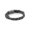 Link Chain Man Bracelets Store 220 11 mm ze stali nierdzewnej Retro Black Bransoletka podwójna warstwa Mężczyźni JB119218-KFC243C