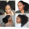 Perruques synthétiques Maxine Afro Kinky Curly Ponytail Human Hair Kinky Curly Ponytail S Clip in Cordon Ponytail Bun Postiches pour femmes 231204