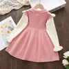 Flickans klänningar Melario Girls Dress Girls Kids Princess Party Sweater Sticked Dress Autumn Winter Christmas Costume Barn Kläder 2-6 år 231204