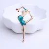 Brooches Sports Gymnastics Girls Brooch Suit Collar Clip Up Enamel Women Badge Pins Clothing Shirt Fashion Jewelry