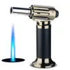 1600° Melting Point Outdoor Windproof Butane No Gas Lighter Turbo Torch Blue Flame Jet Metal Loop Use BBQ Cooking Jewelry Pointer