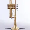 고품질 C-Key Professional Trumpet Phosphor Bronze Gold-Plated Jazz Instrument Professional-Grade Tone Trumpet Three Tone