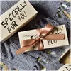 Gift Wrap Square Kraft Paper Box Gift Wrap Bowknot Cardboard Packaging Valentine039S Day Gifts Candy Storage Case With Ribbon2493802 D DHCRN