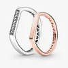 علامة تجارية جديدة 925 Sterling Silver Barkling Bar Ring Ring for Women Wedding Rings Modern Jewelry260U