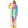 Rainbow Unicorn Costume grenouillères Pyjon Kigurumi Suit à saut à saut adultes Costumes Halloween3132