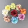 11 cm konstgjorda rosblommahuvuden Silk Dekorativ blommor Party Decoration Wedding Wall Flower Bouquet White Artificial Roses Bouquet