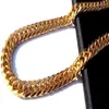 헤비 남성 24K Real Solid Gold Finish Deading Miami Cuban Link Necklace Chain275V