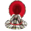 BERETE BLACK RED FEDORORA HAT WOME WIDE BRIM JAZZレトロブリティッシュパナマ男性のための卸売