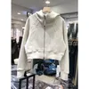 Autunno Inverno Tuta da yoga Felpa con cappuccio da sub Mezza zip Maglione sportivo da donna Giacca da palestra ampia Fitness Cappotto corto in peluche FelpaF