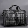 Valigette di alta classe di lusso da uomo in vera pelle valigette da ufficio borsa da lavoro uomo 15 "portatile con tracolla borsa nera 231204