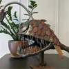 Oggetti decorativi Figurine Lampada da tavolo retrò Angler Fish Light con testa flessibile Lampade artistiche per Home Bar Cafe Art Ornaments 231204