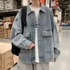 Jaquetas masculinas primavera outono retro homens com capuz denim jaqueta fino ajuste casual outerwear masculino manga longa streetwear casacos