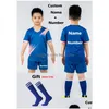 Tactical Shirts Outdoor T-Shirts Boys Football Jersey Tracksuit Child Soccer Sports Uniforms Kids Play Ball Sportswear Kits Vest Chi Dhjfr