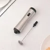 1pc Stainless Steel Charging Milk Frother, Electric Cream Frother, Fast Household Milk Frother, Handheld Blender, Automatic Milk Frother