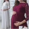 Maternity Dresses Women Baby Shower Dress Pography Props Pregnancy Clothes Lace Maxi Gown For Po Shoot Drop Delivery Kids Supplies Clo Dhpuo