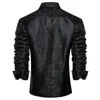 Herren-Freizeithemden, langärmelig, schwarze Paisley-Seidenhemden, lässiges Smoking-Social-Hemd, Luxus-Designer-Herrenbekleidung 231205