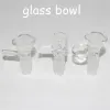 Narguilés de bol en verre transparent de 4 mm d'épaisseur avec joint mâle de 14 mm 18 mm pour plate-forme pétrolière bong ZZ