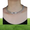 Chokers 2021 ICED Out Bling Cz Miami Cuban Link Chain Halskette