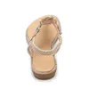 Sandaler Kvinna Sandaler Kvinnor Shoes Rhinestones Chains Thong Gladiator Flat Sandals Crystal Chaussure Plus Size 36--41 Q068 231204