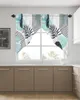 Занавеска абстрактного искусства с листьями в стиле бохо, бирюзовые листья, шторы для спальни, окна, гостиной, треугольные жалюзи, шторы
