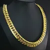 Collana a catena monopezzo senza fibbia, larghezza 16 mm, in acciaio inossidabile 316L da uomo, tutta lucida, color oro o argento N342227Q