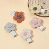 Hair Accessories 2023 Korean Style Children Crochet Clips Girls Winter Flower Hairpins Fur Hairband For Women Cute Baby